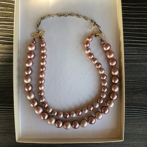 Vintage Rose Gold 2-strand “pearl” necklace